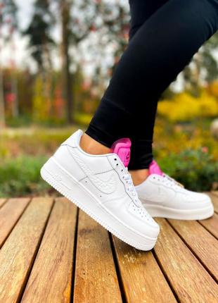 Жіночі кросівки найк nike air force 1 lx white lace "pink"2 фото