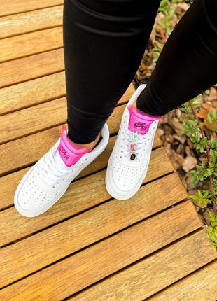 Жіночі кросівки найк nike air force 1 lx white lace "pink"4 фото