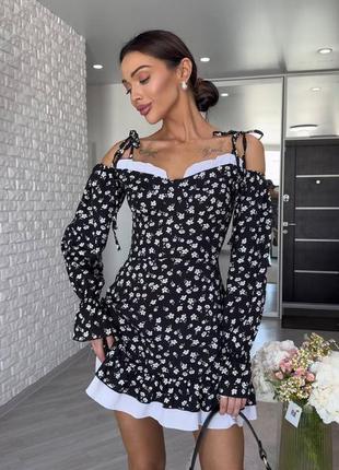 Платье цветочний принт