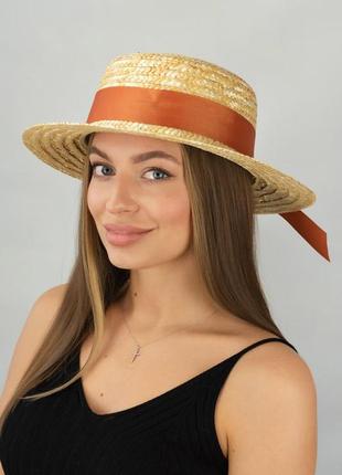 Солом'яний капелюх канотьє «патрісія»