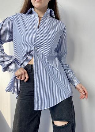 Базовая стильная белая рубашка/рубашка в полоску от премиум бренда gant