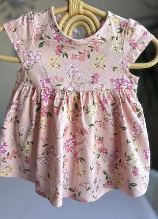 Платье боди для девочки легкое в цветы