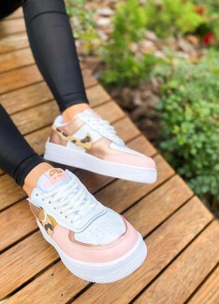 Женские кроссовки найк nike air force 1 shadow "pink camo"7 фото