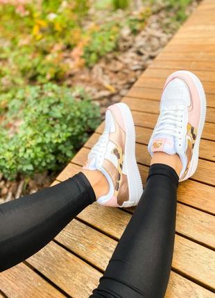 Женские кроссовки найк nike air force 1 shadow "pink camo"3 фото