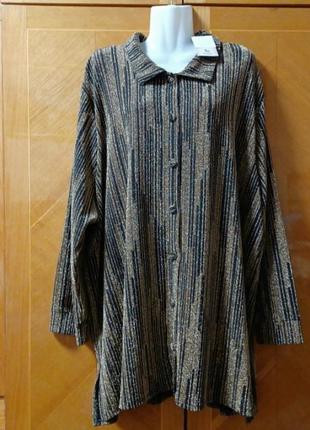 Новая роскошная блуза рубашка с люрексом р.26 от tu