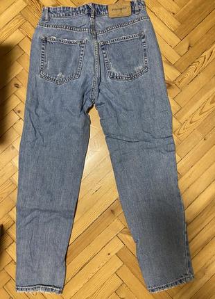 Блакитні рвані мом джинси pull & bear 5
