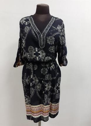 Платье-туника, горловина расшита бисером, скидка, одежда из италии4 фото