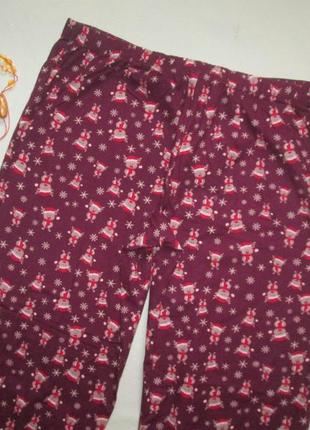 Суперовые фланелевые домашние пижамные штаны в новогодние олени высокая посадка m&s4 фото