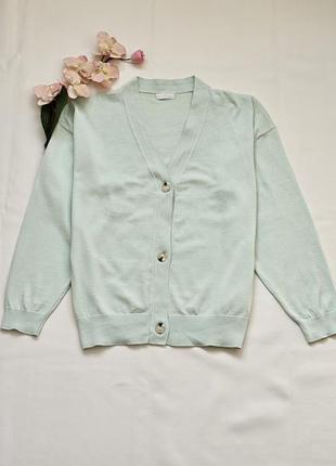 Хлопковый мятный кардиган woman essentials4 фото
