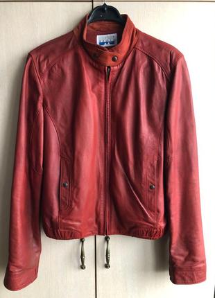 Куртка вінтажна із натуральної шкіри червона m/l