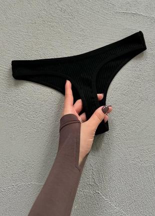 Хлопковые трусики в рубчик