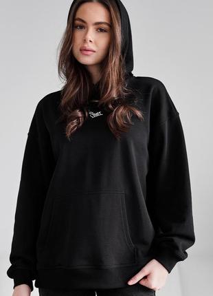Жіноче чорне худі staff ue black logo oversize