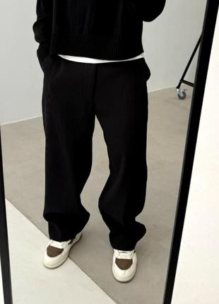 Брюки чоловічі мужские чорні черные штани штаны loose fit брюки широкі широкие класичні