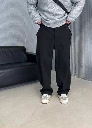 Брюки чоловічі мужские чорні черные штани штаны loose fit брюки широкі широкие класичні
