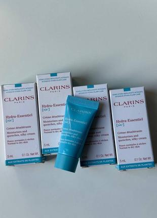 Денний крем для нормальної та сухої шкіри обличчя clarins hydra-essentiel moisturizes 5мл