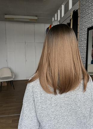 Парик каре на удлинение мокко, каштановый омбре, коричневый