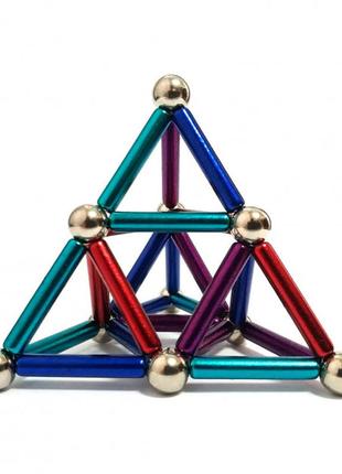 Многоцветный магнитный конструктор buckyballs n buckybars, 64 детали, магнитный конструктор