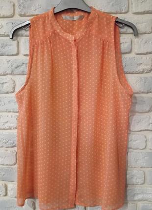 Летняя удлиненная блузочка zara в горох