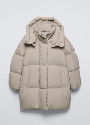 Пуховик з натуральним пухом zara