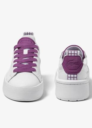 Женские, кожаные кроссовки lacoste, оригинал5 фото