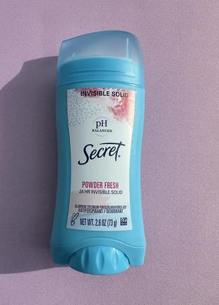 Дезодорант-антиперспірант secret ph balanced antiperspirant/deodorant invisible solid powder fresh