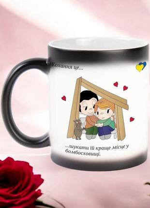 Печать на чашках- любви это...