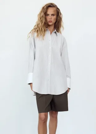 Сорочка zara зі знімними манжетами