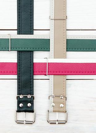 Женский ремень черный, фуксия, зеленый, тауп.