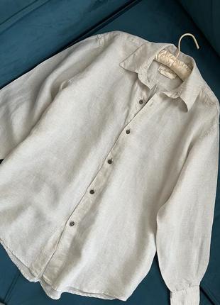 Женская льняная рубашка натуральная esprit