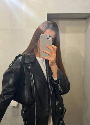 Кожаная куртка zara