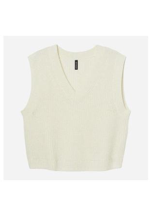 Жилет h&m р.м безрукавка вязаная жилетка молочная