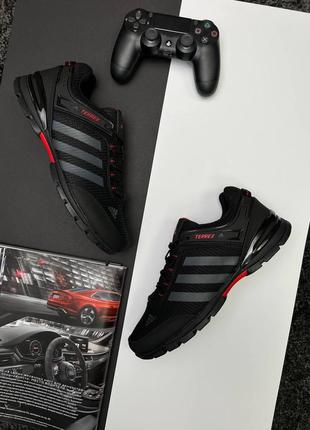 👟мужские кроссовки adidas terrex black grey red /осень,весная,зима, лито/текстиль, замша,кожа/младежные, Спортивные, утепленные/