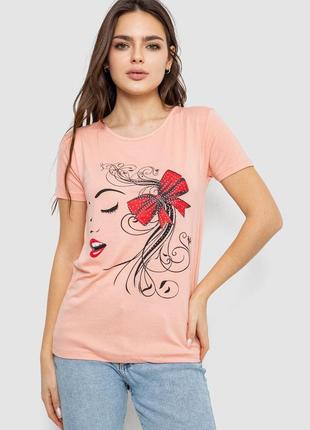 Футболка женская с принтом персиковый туречки
