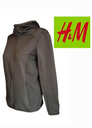 Спортивная кофта флисовая женская h&m кишенею толстовка  худи куртка