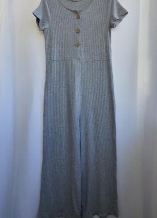 Брючний комбінезон у рубчик з широкими штанинами кюлоти дівчинці lefties іспанія віскоза