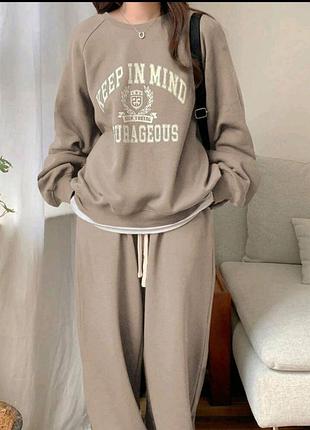 Костюм женский оверсайз, черный, мокко, беж, графит, меланж xs,s,m,l,xl,xxl