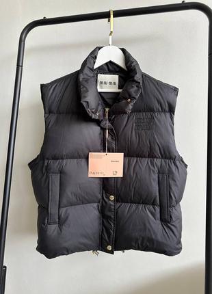 Жіноча люксова жилетка з натуральним пухом мiu мiu