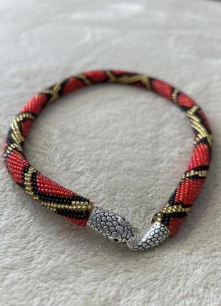 Колье из бисера змея