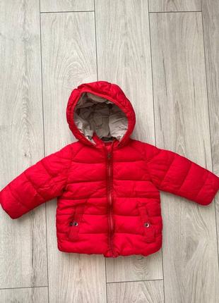 Красная зимняя детская куртка zara baby 92 см
