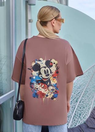 Коттоновая рубашка с принтом микки маус разные цвета