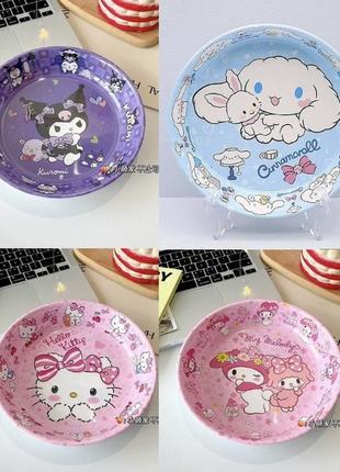 Тарелка sanrio куроми, hello kitty , cinnamoroll, melody