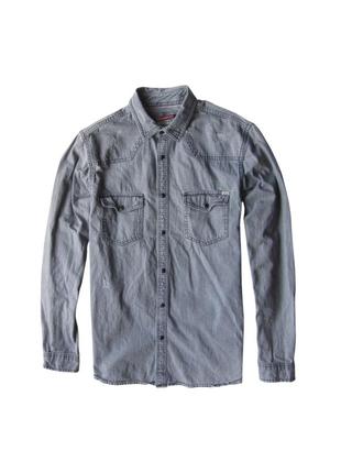 Вінтажная джинсова сорочка з довгим рукавом з ефектом потертості jack & jones