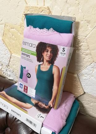 Шикарные майки в рубчик от esmara, pp s.