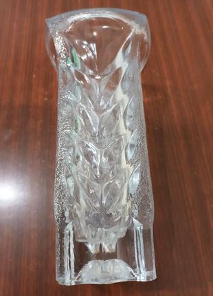 Ваза винтаж рэтро толстое литое стекло