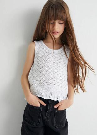 Стильная белая вязаная майка zara на 2 года
 (рост 92 см)