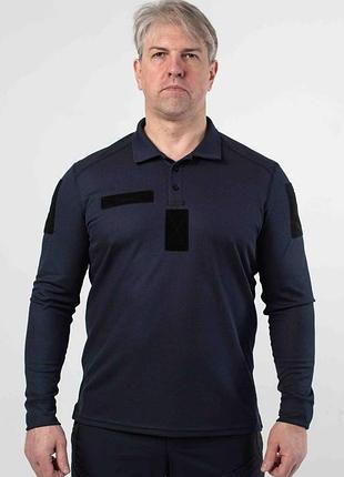 Поло синее coolpass black длинный рукав military дснс