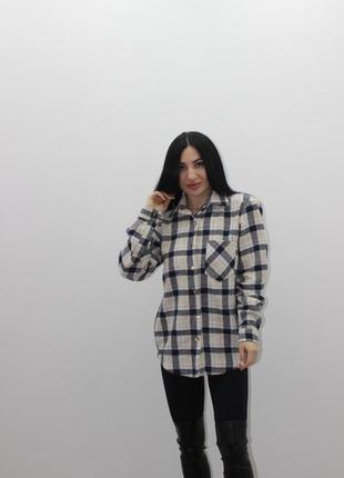 Рубашка теплая в клетку
