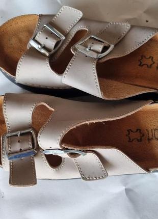 Шльопанці basic шкіряні comfort р.37-37,5 24см натуральна шкіра