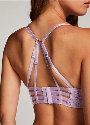 Шикарный удлиненный корсетный бюстгальтер бюстье hunkemoller ollie pp ll lavendula