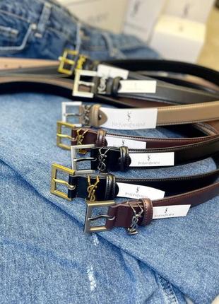 А821491 пояс лоран ysl 3 см кожа